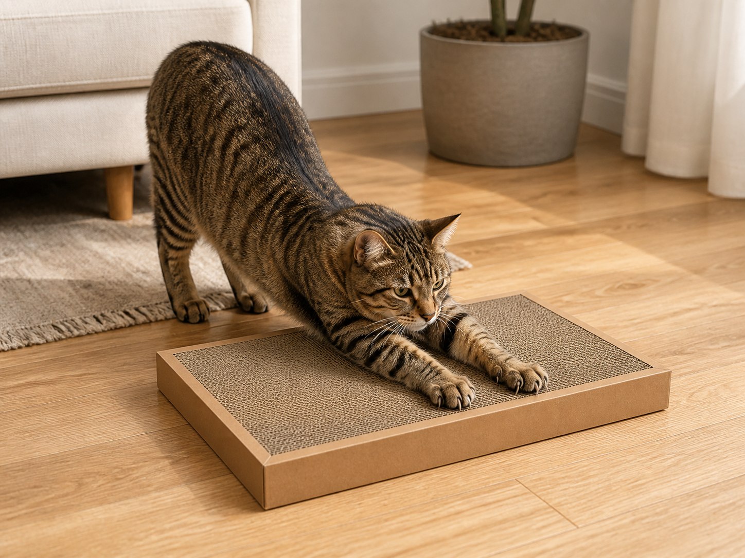 Square cat scratch board