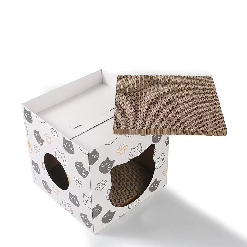 Cat House Built-in Cat Scratch Board