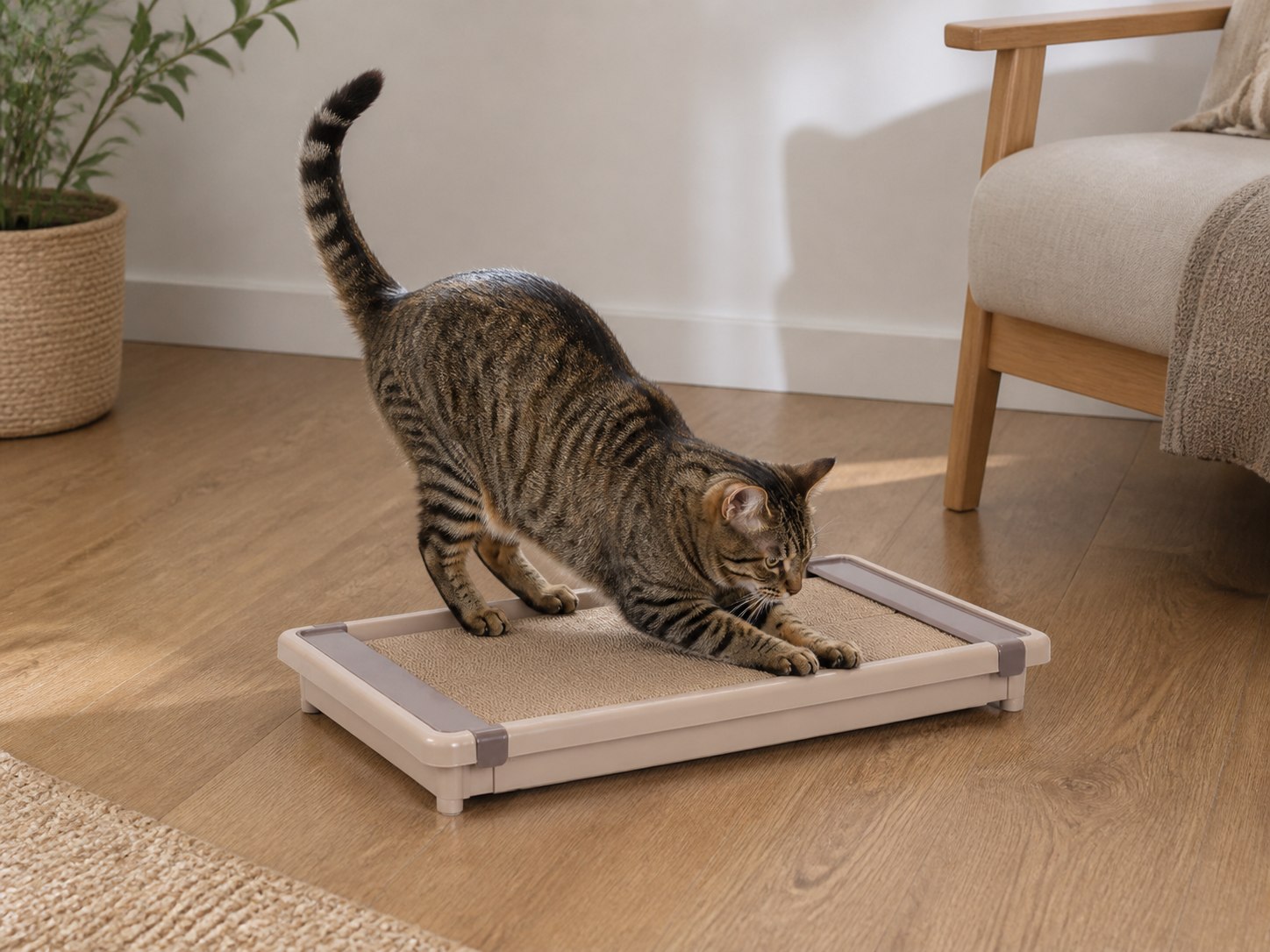 Cat scratch board with base